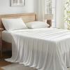imageAndency Queen Sheets Set 100 Viscose Derived from Bamboo Cooling Summer Bed Sheets Queen Size Deep Pocket Up to 16quot Silky Soft Sheets Hotel Bedding Sheets ampamp Pillowcases Dark Emerald GreenIvory