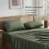 imageAndency Queen Sheets Set 100 Viscose Derived from Bamboo Cooling Summer Bed Sheets Queen Size Deep Pocket Up to 16quot Silky Soft Sheets Hotel Bedding Sheets ampamp Pillowcases Dark Emerald GreenOlive Green