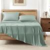 imageAndency Queen Sheets Set 100 Viscose Derived from Bamboo Cooling Summer Bed Sheets Queen Size Deep Pocket Up to 16quot Silky Soft Sheets Hotel Bedding Sheets ampamp Pillowcases Dark Emerald GreenSage Green