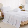 imageAndency Queen Sheets Set 100 Viscose Derived from Bamboo Cooling Summer Bed Sheets Queen Size Deep Pocket Up to 16quot Silky Soft Sheets Hotel Bedding Sheets ampamp Pillowcases Dark Emerald GreenWhite