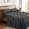 imageAndency Queen Sheets Set 100 Viscose Derived from Bamboo Cooling Summer Bed Sheets Queen Size Deep Pocket Up to 16quot Silky Soft Sheets Hotel Bedding Sheets ampamp Pillowcases Dark Emerald GreenDark Grey