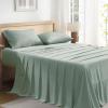 imageAndency Queen Sheets Set 100 Viscose Derived from Bamboo Cooling Summer Bed Sheets Queen Size Deep Pocket Up to 16quot Silky Soft Sheets Hotel Bedding Sheets ampamp Pillowcases Dark Emerald GreenSage Green