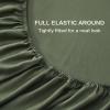 imageAndency Queen Sheets Set 100 Viscose Derived from Bamboo Cooling Summer Bed Sheets Queen Size Deep Pocket Up to 16quot Silky Soft Sheets Hotel Bedding Sheets ampamp Pillowcases Dark Emerald GreenOlive Green
