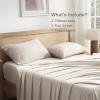 imageAndency Queen Sheets Set 100 Viscose Derived from Bamboo Cooling Summer Bed Sheets Queen Size Deep Pocket Up to 16quot Silky Soft Sheets Hotel Bedding Sheets ampamp Pillowcases Dark Emerald GreenOatmeal