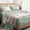 imageAndency Queen Sheets Set 100 Viscose Derived from Bamboo Cooling Summer Bed Sheets Queen Size Deep Pocket Up to 16quot Silky Soft Sheets Hotel Bedding Sheets ampamp Pillowcases Dark Emerald GreenSage Green