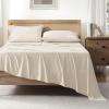 imageAndency Queen Sheets Set 100 Viscose Derived from Bamboo Cooling Summer Bed Sheets Queen Size Deep Pocket Up to 16quot Silky Soft Sheets Hotel Bedding Sheets ampamp Pillowcases Dark Emerald GreenBeige