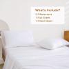 imageAndency Queen Sheets Set 100 Viscose Derived from Bamboo Cooling Summer Bed Sheets Queen Size Deep Pocket Up to 16quot Silky Soft Sheets Hotel Bedding Sheets ampamp Pillowcases Dark Emerald GreenWhite