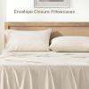 imageAndency Queen Sheets Set 100 Viscose Derived from Bamboo Cooling Summer Bed Sheets Queen Size Deep Pocket Up to 16quot Silky Soft Sheets Hotel Bedding Sheets ampamp Pillowcases Dark Emerald GreenBeige