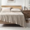 imageAndency Queen Sheets Set 100 Viscose Derived from Bamboo Cooling Summer Bed Sheets Queen Size Deep Pocket Up to 16quot Silky Soft Sheets Hotel Bedding Sheets ampamp Pillowcases Dark Emerald GreenOatmeal