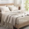 imageAndency Queen Sheets Set 100 Viscose Derived from Bamboo Cooling Summer Bed Sheets Queen Size Deep Pocket Up to 16quot Silky Soft Sheets Hotel Bedding Sheets ampamp Pillowcases Dark Emerald GreenOatmeal