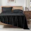 imageAndency Queen Sheets Set 100 Viscose Derived from Bamboo Cooling Summer Bed Sheets Queen Size Deep Pocket Up to 16quot Silky Soft Sheets Hotel Bedding Sheets ampamp Pillowcases Dark Emerald GreenBlack