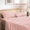 imageAndency Queen Sheets Set 100 Viscose Derived from Bamboo Cooling Summer Bed Sheets Queen Size Deep Pocket Up to 16quot Silky Soft Sheets Hotel Bedding Sheets ampamp Pillowcases Dark Emerald GreenBlush