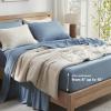 imageAndency Queen Sheets Set 100 Viscose Derived from Bamboo Cooling Summer Bed Sheets Queen Size Deep Pocket Up to 16quot Silky Soft Sheets Hotel Bedding Sheets ampamp Pillowcases Dark Emerald GreenGrayish Blue