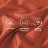 imageAndency Queen Sheets Set 100 Viscose Derived from Bamboo Cooling Summer Bed Sheets Queen Size Deep Pocket Up to 16quot Silky Soft Sheets Hotel Bedding Sheets ampamp Pillowcases Dark Emerald GreenOrange