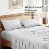 imageAndency Queen Sheets Set 100 Viscose Derived from Bamboo Cooling Summer Bed Sheets Queen Size Deep Pocket Up to 16quot Silky Soft Sheets Hotel Bedding Sheets ampamp Pillowcases Dark Emerald GreenLight Grey