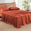 imageAndency Queen Sheets Set 100 Viscose Derived from Bamboo Cooling Summer Bed Sheets Queen Size Deep Pocket Up to 16quot Silky Soft Sheets Hotel Bedding Sheets ampamp Pillowcases Dark Emerald GreenOrange