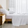 imageAndency Queen Sheets Set 100 Viscose Derived from Bamboo Cooling Summer Bed Sheets Queen Size Deep Pocket Up to 16quot Silky Soft Sheets Hotel Bedding Sheets ampamp Pillowcases Dark Emerald GreenWhite