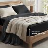 imageAndency Queen Sheets Set 100 Viscose Derived from Bamboo Cooling Summer Bed Sheets Queen Size Deep Pocket Up to 16quot Silky Soft Sheets Hotel Bedding Sheets ampamp Pillowcases Dark Emerald GreenBlack