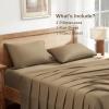 imageAndency Queen Sheets Set 100 Viscose Derived from Bamboo Cooling Summer Bed Sheets Queen Size Deep Pocket Up to 16quot Silky Soft Sheets Hotel Bedding Sheets ampamp Pillowcases Dark Emerald GreenTaupe
