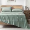 imageAndency Queen Sheets Set 100 Viscose Derived from Bamboo Cooling Summer Bed Sheets Queen Size Deep Pocket Up to 16quot Silky Soft Sheets Hotel Bedding Sheets ampamp Pillowcases Dark Emerald GreenSage Green