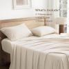 imageAndency Queen Sheets Set 100 Viscose Derived from Bamboo Cooling Summer Bed Sheets Queen Size Deep Pocket Up to 16quot Silky Soft Sheets Hotel Bedding Sheets ampamp Pillowcases Dark Emerald GreenBeige