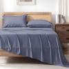 imageAndency Queen Sheets Set 100 Viscose Derived from Bamboo Cooling Summer Bed Sheets Queen Size Deep Pocket Up to 16quot Silky Soft Sheets Hotel Bedding Sheets ampamp Pillowcases Dark Emerald GreenBluish Grey