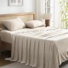 imageAndency Queen Sheets Set 100 Viscose Derived from Bamboo Cooling Summer Bed Sheets Queen Size Deep Pocket Up to 16quot Silky Soft Sheets Hotel Bedding Sheets ampamp Pillowcases Dark Emerald GreenOatmeal