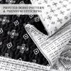 imageAndency Quilt King Size Set Grey 106x96 Inch 3 Pieces1 Striped Boho Printed Quilt and 2 Pillowcases Bohemian Summer Lightweight Reversible Microfiber Bedspread Coverlet SetsWhite Black  Printed Pattern