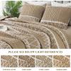 imageAndency Quilt King Size Set Grey 106x96 Inch 3 Pieces1 Striped Boho Printed Quilt and 2 Pillowcases Bohemian Summer Lightweight Reversible Microfiber Bedspread Coverlet SetsTaupe  Printed Pattern