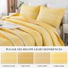 imageAndency Quilt King Size Set Grey 106x96 Inch 3 Pieces1 Striped Boho Printed Quilt and 2 Pillowcases Bohemian Summer Lightweight Reversible Microfiber Bedspread Coverlet Sets08  Yellow  Printed Pattern