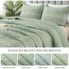 imageAndency Quilt King Size Set Grey 106x96 Inch 3 Pieces1 Striped Boho Printed Quilt and 2 Pillowcases Bohemian Summer Lightweight Reversible Microfiber Bedspread Coverlet SetsSage Green  Printed Pattern