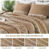 imageAndency Quilt King Size Set Grey 106x96 Inch 3 Pieces1 Striped Boho Printed Quilt and 2 Pillowcases Bohemian Summer Lightweight Reversible Microfiber Bedspread Coverlet SetsTaupe  Printed Pattern