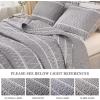 imageAndency Quilt King Size Set Grey 106x96 Inch 3 Pieces1 Striped Boho Printed Quilt and 2 Pillowcases Bohemian Summer Lightweight Reversible Microfiber Bedspread Coverlet Sets01  Grey  Printed Pattern