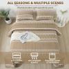 imageAndency Quilt King Size Set Grey 106x96 Inch 3 Pieces1 Striped Boho Printed Quilt and 2 Pillowcases Bohemian Summer Lightweight Reversible Microfiber Bedspread Coverlet SetsTaupe  Printed Pattern