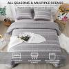 imageAndency Quilt King Size Set Grey 106x96 Inch 3 Pieces1 Striped Boho Printed Quilt and 2 Pillowcases Bohemian Summer Lightweight Reversible Microfiber Bedspread Coverlet Sets01  Grey  Printed Pattern