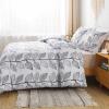 imageAndency White Leaves Print Comforter Set Queen Size 90x90 Inch 3 Pieces Lightweight Soft Microfiber Bedding Comforter Sets Aesthetic Cute Bed Set for All Season