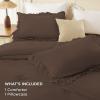 imageAndency White Ruffle Comforter Full Set 3pcs Vintage Farmhouse Shabby Chic Bedding Comforter Set Soft Lightweight Fluffy Bed Comforter Sets All Season Bedding SetBrown