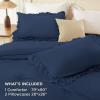 imageAndency White Ruffle Comforter Full Set 3pcs Vintage Farmhouse Shabby Chic Bedding Comforter Set Soft Lightweight Fluffy Bed Comforter Sets All Season Bedding SetNavy