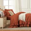 imageAndency White Ruffle Comforter Full Set 3pcs Vintage Farmhouse Shabby Chic Bedding Comforter Set Soft Lightweight Fluffy Bed Comforter Sets All Season Bedding SetTerracotta