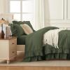imageAndency White Ruffle Comforter Full Set 3pcs Vintage Farmhouse Shabby Chic Bedding Comforter Set Soft Lightweight Fluffy Bed Comforter Sets All Season Bedding SetOlive