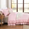 imageAndency White Ruffle Comforter Full Set 3pcs Vintage Farmhouse Shabby Chic Bedding Comforter Set Soft Lightweight Fluffy Bed Comforter Sets All Season Bedding SetPink