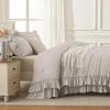 imageAndency White Ruffle Comforter Full Set 3pcs Vintage Farmhouse Shabby Chic Bedding Comforter Set Soft Lightweight Fluffy Bed Comforter Sets All Season Bedding SetLinen