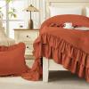 imageAndency White Ruffle Comforter Full Set 3pcs Vintage Farmhouse Shabby Chic Bedding Comforter Set Soft Lightweight Fluffy Bed Comforter Sets All Season Bedding SetTerracotta