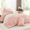 imageAndency Beige Twin Size Comforter Set Solid Bed Comforter 2 Pieces 1 Boho Comforter ampamp 1 Pillowcase Lightweight and Fluffy Plain Beige Bed Comforter Set for All SeasonBlush