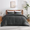 imageAndency Beige Twin Size Comforter Set Solid Bed Comforter 2 Pieces 1 Boho Comforter ampamp 1 Pillowcase Lightweight and Fluffy Plain Beige Bed Comforter Set for All SeasonDark Grey