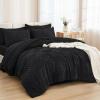imageAndency King Size Comforter Set 7 Pieces Dark Emerald Green  Bed in a Bag King Boho Lightweight Fluffy Tufted Bedding Sets with Quilt Comforter Sheets Pillowcases ampamp ShamsBlack
