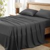 imageAndency Queen Sheets Set 100 Viscose Derived from Bamboo Cooling Summer Bed Sheets Queen Size Deep Pocket Up to 16quot Silky Soft Sheets Hotel Bedding Sheets ampamp Pillowcases Dark Emerald GreenDark Grey