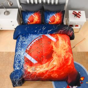 imageAndency 3D Basketball Comforter Twin66x90 Inch 2 Pieces1 Basketball Comforter 1 Pillowcase Sport Microfiber Bedding Set for Kids Boys Teens3d Football