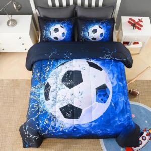 imageAndency 3D Basketball Comforter Twin66x90 Inch 2 Pieces1 Basketball Comforter 1 Pillowcase Sport Microfiber Bedding Set for Kids Boys Teens3d Soccer