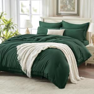 imageAndency Beige California King Size Comforter Set with Sheets  7 Pieces Boho Tassel Bed in a Bag Soft Lightweight Bedding Sets Fringe Bed Set with Comforter Sheets Pillowcases ampamp Shams04  Emerald